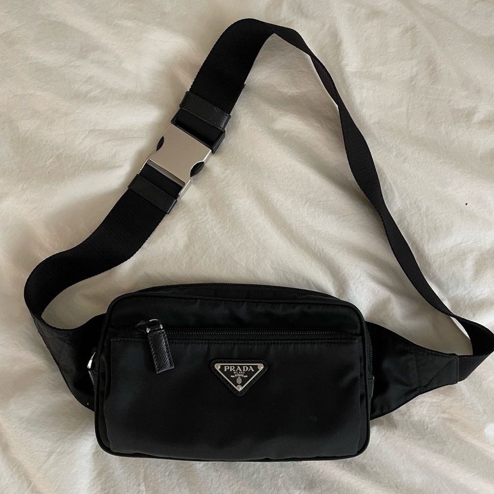 Prada Re-nylon Saffiano Leather Belt Bag